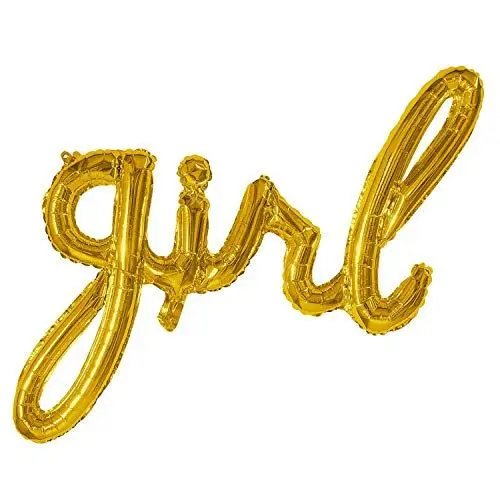 Produktbild: Boland 53242 - Folienballon Girl, Größe 70 x 60 cm, gold, befüllbar, Heliumballon, Baby-Party, Geburt, Mädchen, Geschenk, Dekoration