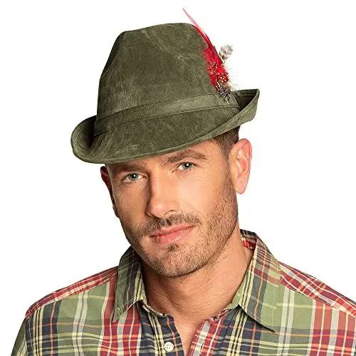 Produktbild: Boland 54285 Master 54285-Hut Jagdmeister mit Edelweiß, Grün, Jäger, Trachtenhut, Oktoberfest, Mottoparty, Karneval, Unisex – Erwachsene, One size
