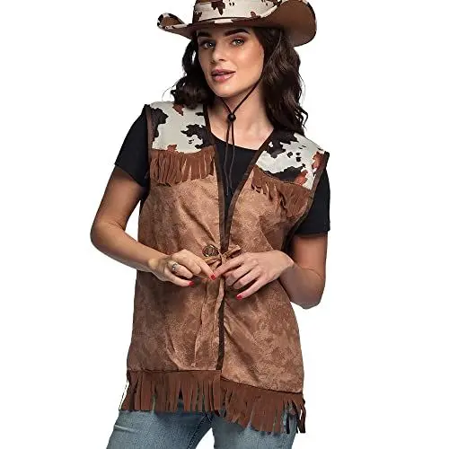 Produktbild: Boland 54322 - Western Weste für Erwachsene, Größe M, Faschingskostüme, Jacke, Cowboy, Indianer, Kostüm, Karneval, Mottoparty