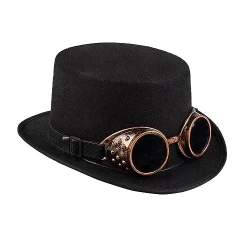 Produktbild: Boland 54500 - Hut Steamgoggles, Zylinder, abnehmbare Schweißer-Brille, Steampunk, Neuzeit, Erfinder, Kostüm, Karneval, Halloween, Mottoparty