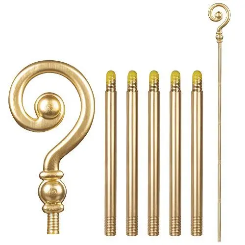 Produktbild: Boland 56608 - Bischofsstab 6-teilig, Länge 185 cm, Gold, Stock, Nikolaus, Accessoire, Verkleidung, Kostüm, Karneval, Mottoparty, Theater, Bühne
