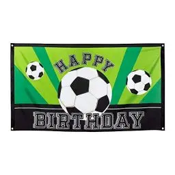 Produktbild: Boland 62502 - Fahne Happy Birthday, Größe 90 x 150 cm, Banner, Flagge, Fußball, Sport, Dekoration, Geburtstag, Mottoparty, grün, Einheitsgröße