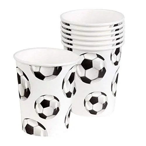 Produktbild: Boland 62507 - Pappbecher Fußball, mehrfarbig, 250 ml, 6er-Pack, Fassungsvermögen ca. 250 ml, Mottoparty, Themenparty, Karneval
