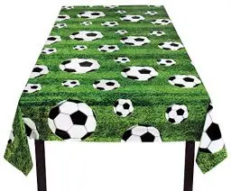 Produktbild: Boland 62509 - Tischdecke Fußball, Größe 180 x 120 cm, Tischtuch aus Polyesterstoff, Dekoration, Bundesliga, Champions League, Geburtstag, Party