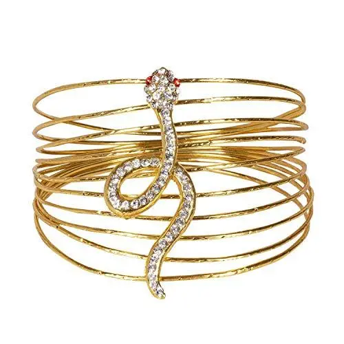 Produktbild: Boland 64426 - Armkette Noble of the Nile, Armschmuck mit Schlange, goldenes Armband, Ägypterin, Cleopatra, Modeschmuck, Karneval, Mottoparty