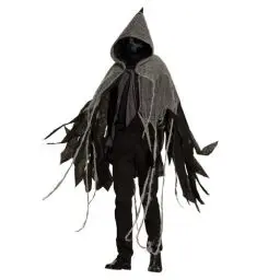 Produktbild: Boland 71008 - Düsterer Fransen-Umhang Vampiress, für Erwachsene, Cape mit Kapuze, Kostüm, Karneval, Halloween, Mottoparty, Halloween