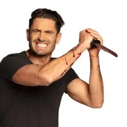 Produktbild: Boland 71992 - Blutiges Messer, Länge circa 33 cm, Säbel mit Blut aus Kunststoff, Killer, Psycho, Karneval, Mottoparty, Halloween