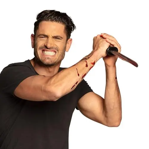 Produktbild: Boland 71992 - Blutiges Messer, Länge circa 33 cm, Säbel mit Blut aus Kunststoff, Killer, Psycho, Karneval, Mottoparty, Halloween