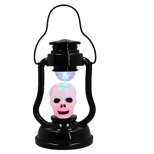 Produktbild: Boland 73133 - Totenkopf Laterne mit Licht und Sound, 21 x 12 cm, Party Deko, Horror Deko für Mottoparty und Halloween