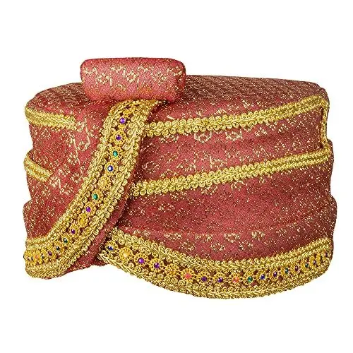Produktbild: Boland 81031 - Hut Sultan Ali, Kopfumfang bis 59 cm, Rot-Gold, Kopfbedeckung, Mütze, Scheich, Araber, Kostüm, Karneval, Mottoparty