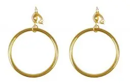 Produktbild: Boland 81935 - Ohrringe Pirat, runde Creolen mit Clip, Mode-Schmuck, Accessoire, Seeräuber, Wahrsagerin, Kostüm, Karneval, Mottoparty