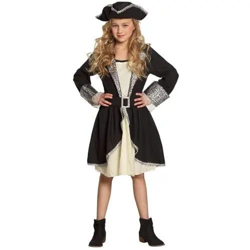 Produktbild: Boland 82280 - Kinderkostüm Piratin Tracy, für Mädchen zwischen 4 und 6 Jahren, ca. 120-130 cm, Hut, Kleid, Gürtel, Kostümset, Seeräuberin, Freibeuterin, Mottoparty, Karneval