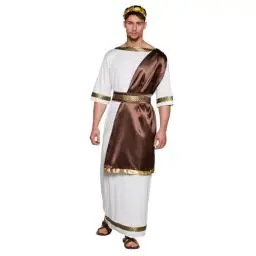 Produktbild: Boland 83861 - Kostüm Zeus für Erwachsene, Größe M/L, Toga mit Schal, Haarschmuck und Gürtel, Römer, Mottoparty, Karneval
