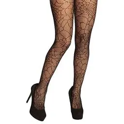 Produktbild: Boland 87844 - Strumpfhose Spider, Damen Erwachsene, Schwarz mit Spinnenweben-Muster, Kostüm, Hexen, Spinnen, Spinnennetz, Zubehör, Karneval, Mottoparty, Halloween