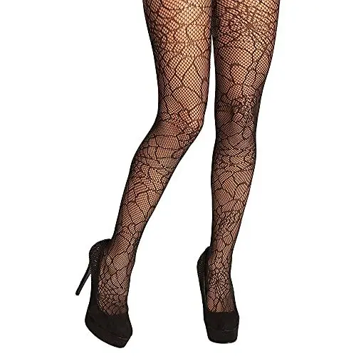 Produktbild: Boland 87844 - Strumpfhose Spider, Damen Erwachsene, Schwarz mit Spinnenweben-Muster, Kostüm, Hexen, Spinnen, Spinnennetz, Zubehör, Karneval, Mottoparty, Halloween