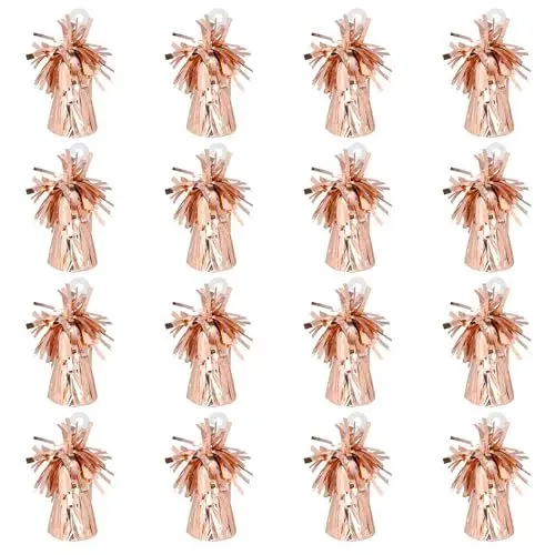 Produktbild: Boland - Ballongewicht mit Metallicfolie, 16 Stück, 160 - 180 g, Ballon Beschwerer, für Luftballons und Heliumballons, Rosegold