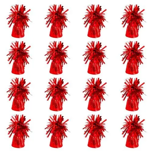 Produktbild: Boland - Ballongewicht mit Metallicfolie, 16 Stück, 160 - 180 g, Ballon Beschwerer, für Luftballons und Heliumballons, Rot