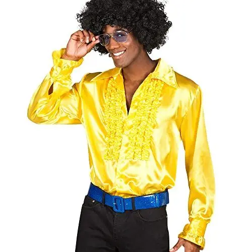Produktbild: Boland - Disco Hemd mit Rüschen, Gelb, für Herren, Kostüm, Party Shirt, Schlagermove, 70er Jahre, Mottoparty, Karneval
