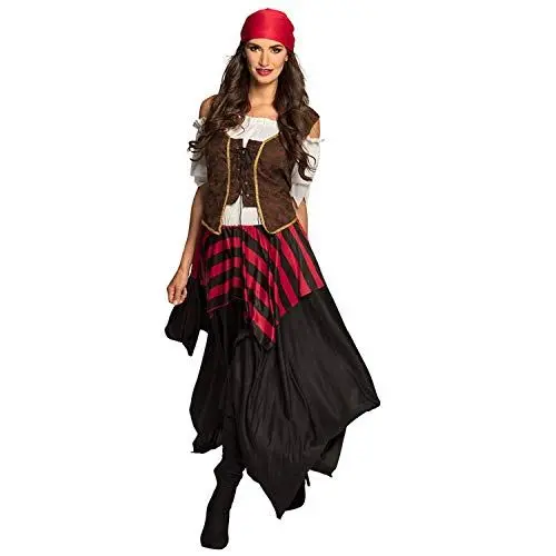 Produktbild: Boland - Erwachsenen-Kostüm Piratin Tornado, Kleid, Korsett, Kopftuch, für Damen, Seeräuber, Freibeuter, Kostüm, Karneval, Mottoparty