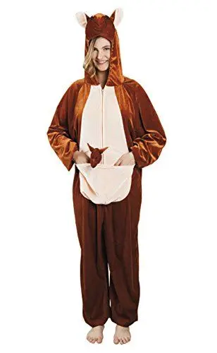 Produktbild: Boland - Erwachsenenkostüm Känguru Plüsch, Kapuzen-Overall, Tiermotiv, Reisverschluss vorne, Taschen, Safari, Kostüm, Karneval, Fasching, Mottoparty