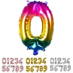 Produktbild: Boland - Folienballon Zahl, Größe 36 cm, Regenbogenfarben, Zahlenballon, Nummer, Ballon, Helium, Geburtstag, Jubiläum, Jubiläumsjahr, Lebensjahr, Überraschungsparty, Dekoration