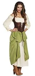 Produktbild: Boland - Kostüm für Erwachsene Mittelalterliche Wirtin, mittelalterliche Frau, Kleid mit Bluse, Unterrock, Korsage, Karneval, Halloween, Fasching, Mottoparty