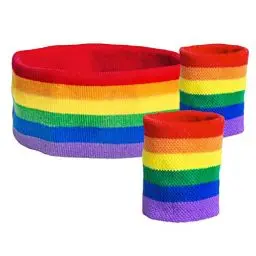 Produktbild: Boland - Schweißbänder, 1 Stirnband und 2 Armbänder, Einheitsgröße, Sport, Accessoire, 80er Jahre, Trainingsanzug, Tennisspieler, Kostüm, Mottoparty, Karneval