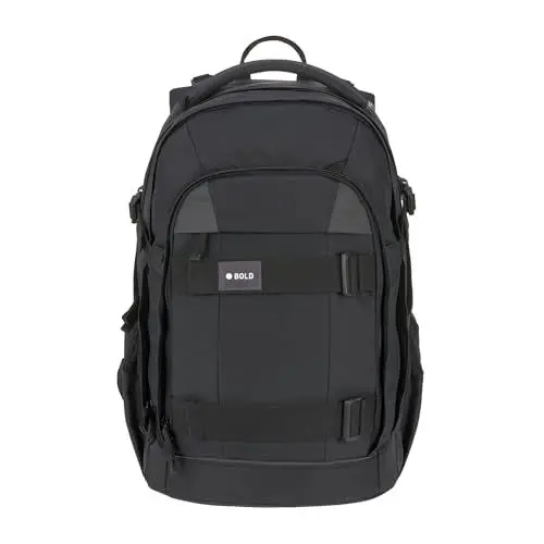Produktbild: BOLD Lässig Schulrucksack mit Reflektoren und höhenverstellbarem Rückenteil/School Backpack Bold black