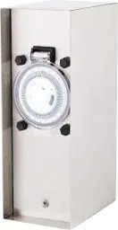 Produktbild: BOLD 19066 Orio Edelstahl Aussen-Steckdose-Garten (Steckdosen-Säule) mit 2-Fach Stecker-Verteiler mit Zeitschaltuhr (IP44 Outdoor Energie-Säule | bis 3680 Watt | 23 x 12 x 8,5 cm | Einfache Montage)