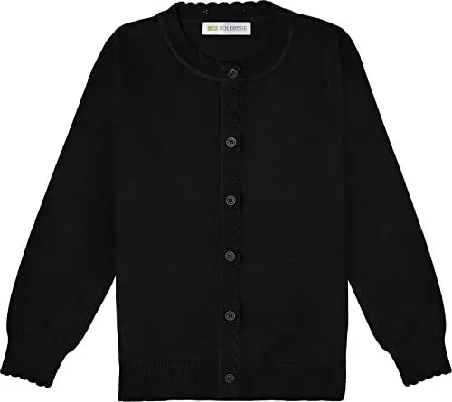 Produktbild: Bolerose gleichgültig Mädchen Lange Ärmel Cardigan Kinder Bolerojäckchen Shrug (Schwarz, 5-6 Jahre)