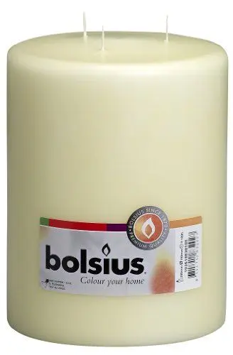 Produktbild: Bolsius Glatte Stumpenkerzen - Mammutkerzen - Elfenbein - 2 Stück - 20 x 15 cm - Dekorative Haushaltkerzen - Länge Brenndauer 100 Stunden - Unparfümierte
