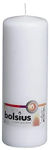 Produktbild: Bolsius Glatte Stumpenkerzen - Weiß - Set 8 Stück - Dekorative Haushaltkerzen - Länge Brenndauer 75 Stunden - Unparfümierte - Natürliches Pflanzenwachts - 20 x 7 cm