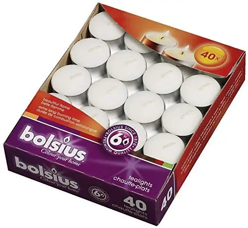 Produktbild: Bolsius - Teelichter - Weiß - Brenndauer 6 Stunden - 240 Stück - im Karton
