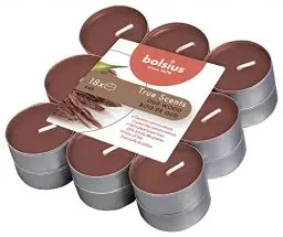 Produktbild: Bolsius True Scents – 18 Teelichter – Oud Wood – Brenndauer: 4 Stunden – Innendekoration – natürliche Extrakte – mit natürlichem veganem Wachs