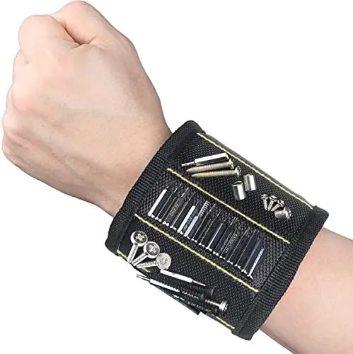 Produktbild: BOLTHO Magnetischer Werkzeuggürtel, Männer Papa Handwerker, Magnetarmband, Werkzeugbeutel zum Sammeln von Schrauben Nägel Drill, Nützliche Männer Geschenkideen Werkzeug