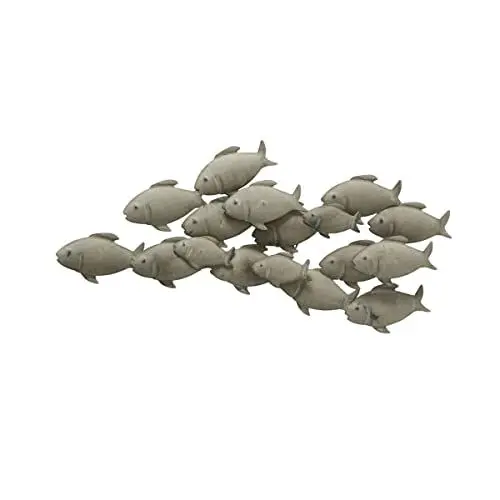 Produktbild: BOLTZE Wandobjekt Wandbild Wanddeko Fischschwarm grau Eisen LxTxH in cm: 62x5x28