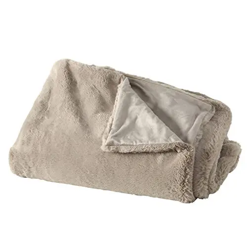 Produktbild: Boltze Decke Storan (Größe 150x200 cm, Farbe beige, Kuscheldecke aus Polyester, ideal für kalte Winterabende, Fell-Optik) 1015378