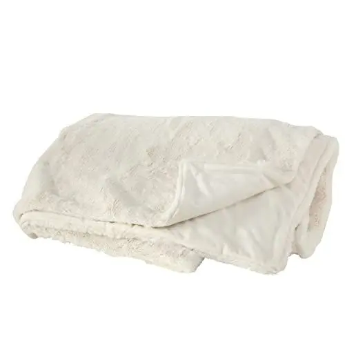 Produktbild: Boltze Decke Storan (Größe 150x200 cm, Farbe cremeweiß, Kuscheldecke aus Polyester, ideal für kalte Winterabende, Fell-Optik) 1015376