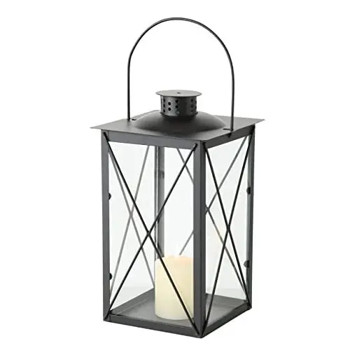 Produktbild: Boltze Laterne Farol (Dekoration für Innen-/Außenbereich, Material Eisen schwarz, Maße 17x17x30 cm) 3548800