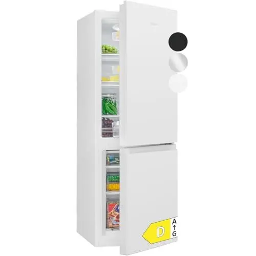 Produktbild: Bomann® Kühlschrank mit Gefrierfach | Energieklasse D | 143cm | Kühl Gefrierkombination leise 39 dB | 3 Ablagen & 3 Schubladen | Türanschlag wechselbar | 175L Kühlgefrierkombi | KG 322.1 weiß