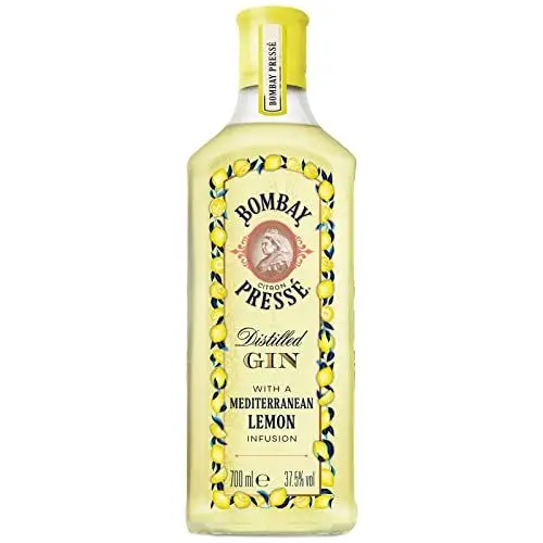 Produktbild: Bombay Citron Pressé Premium Distilled Lemon Flavoured Gin, 37,5% Vol., 700 ml, per Dampfinfusion hergestellt mit den besten Zitronen vom Mittelmeer, intensiver Zitronengeschmack, 70 cl