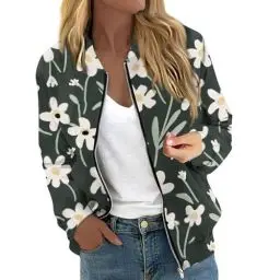 Produktbild: Bomberjacke Damen Jeansjacke Damen Kurz Leichte Sommerjacke Damen Leichte Jacke Damen Damen Winterjacke Wildlederjacke Damen Jogginghose Herren Damen Jeansjacke Damen-Jeansjacken Türkis L