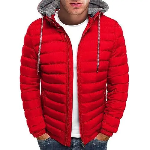 Produktbild: Bomberjacke Windbreaker Herren Lederjacke Dünne Regenjacke Herren Leichte Sommerjacke Herren Jackett Herren Winter Daunenjacke Ultraleicht Fliegerjacke Herren Lederjacke Rot M