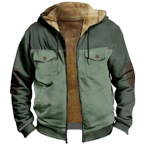 Produktbild: cyber monday angebote 2024 lederjacke herren herren jacken übergang retro fleece jacket vliesjacken für herren retro jacke übergangsjacke herren softshell angebote cyber monday