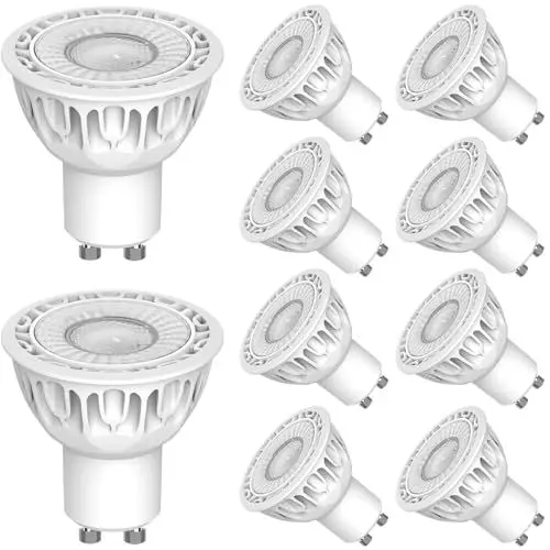 Produktbild: Bomcosy GU10 LED Glühbirne Kaltweiß 6000K 5W (50W Halogen LED-Glühbirne äquivalent), Kein Flackern, Energiesparende Strahler für Deckenbeleuchtung, 10 Pack