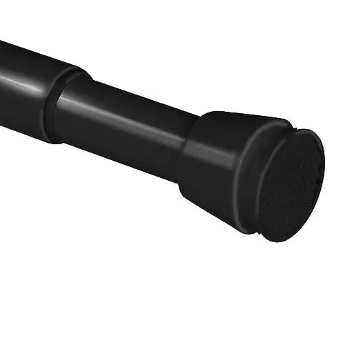 Produktbild: bomoe Gardinenstange Ohne Bohren zum Klemmen 115-200 cm Stufenlos Ausziehbar – Teleskopstange Duschstange ohne Bohren Rutschfest Duschvorhangstange Schwarz Vorhangstange Ohne Bohren – Neptun