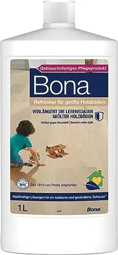 Produktbild: Bona Refresher für geölte Holzböden, Parkett Pflegeöl 1 L, Parkettpflege, Parkett Öl, Parkett Pflegeöl, Parkettpflege für geölte Böden
