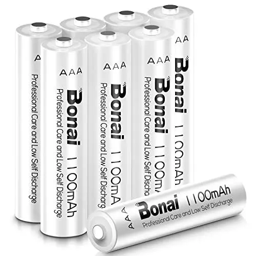 Produktbild: BONAI Akku AAA 1100mAh 8 Stück Wiederaufladbare Batterien hohe Kapazität 1,2V Micro AAA Accu NI-MH Aufladbare Akkubatterien HR03 Rechargeable Battery geringe Selbstentladung