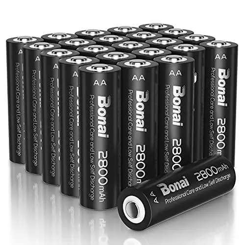 Produktbild: BONAI Akku AA 2800mAh 24 Stück Wiederaufladbare Batterien hohe Kapazität 1,2V Mignon AA Accu NI-MH Aufladbare Akkubatterien HR6 Rechargeable Battery geringe Selbstentladung