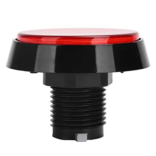 Produktbild: Bonbela 60 Mm Großer Runder Flacher mit LED-Licht, 3-Fuß-Schalter für Crane Machine-Spielekonsole (Rot+LED+dreibeiniger Schalter)